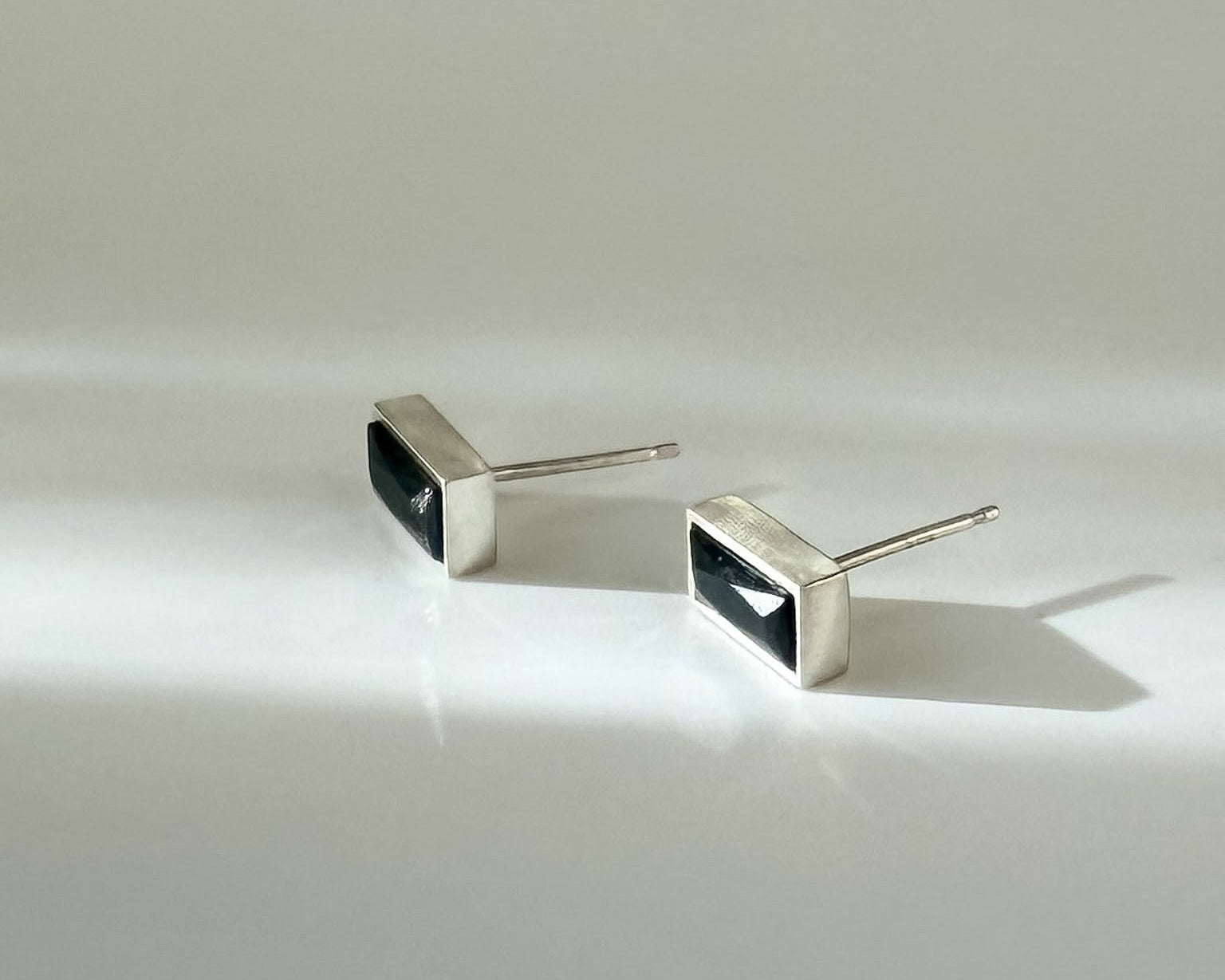 Spinel Post in Sterling Silver from the Bobbie Set, showing versatile styling options with or without hoop jacket