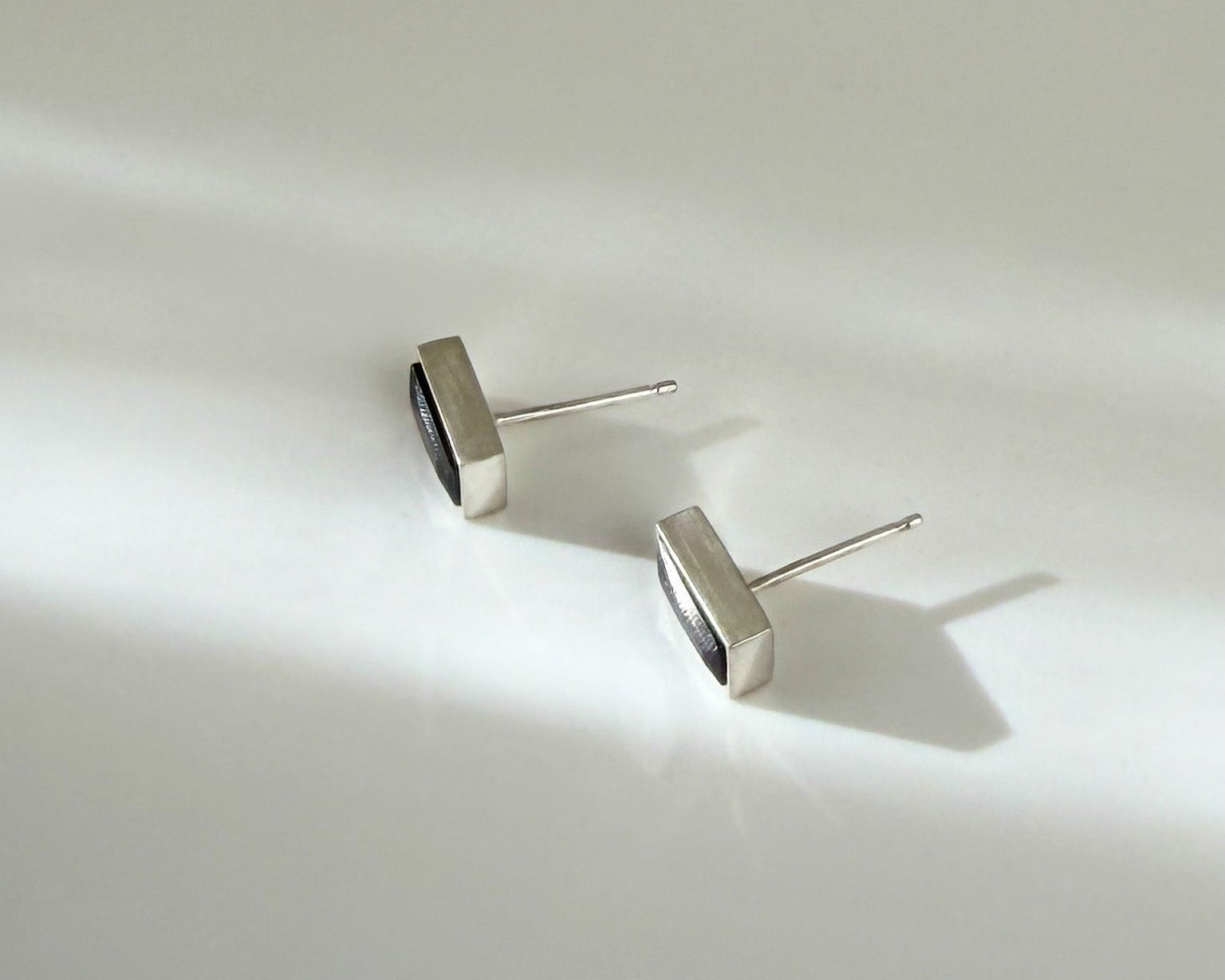 Spinel Post in Sterling Silver from the Bobbie Set, showing versatile styling options with or without hoop jacket