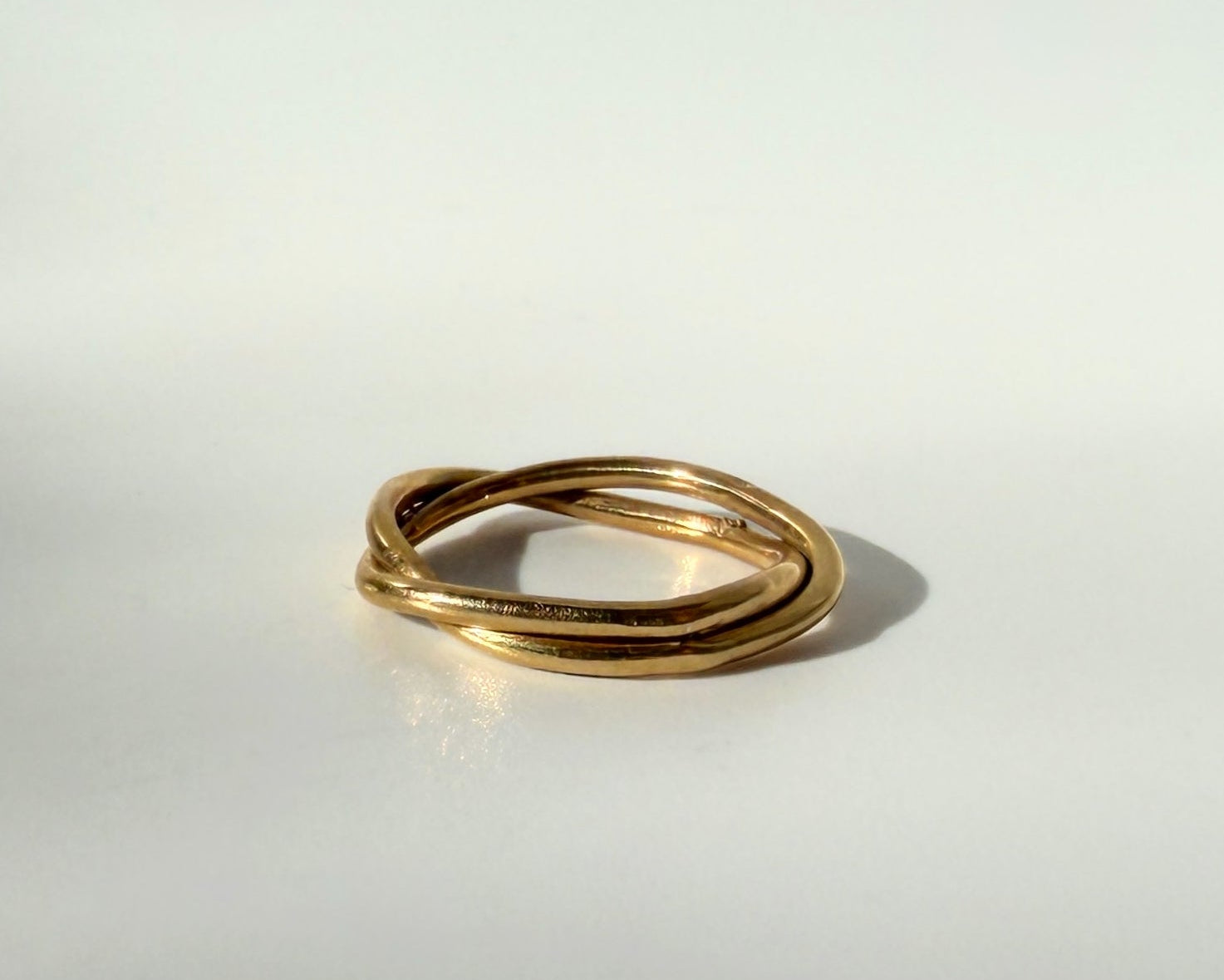 Bold Twist Ring in gold vermeil with sculptural wide twisted band design by Kefi